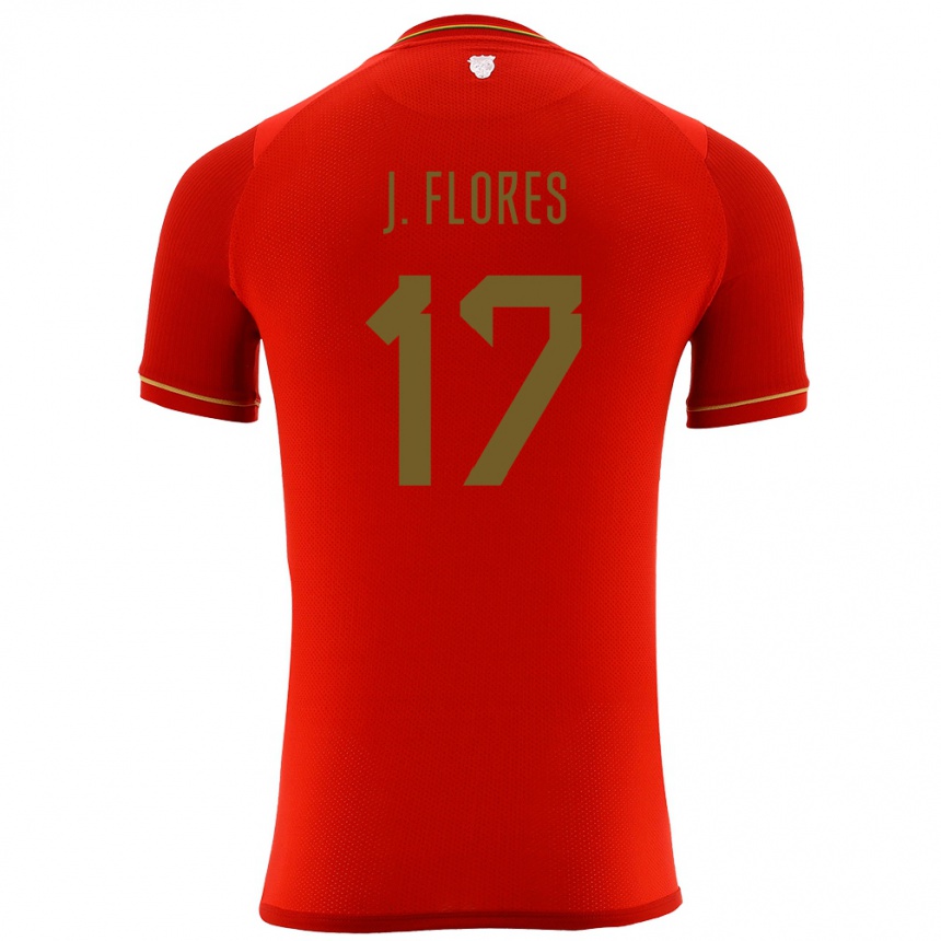 Niño Fútbol Camiseta Bolivia José Flores #17 Rojo 2ª Equipación 24-26 Argentina