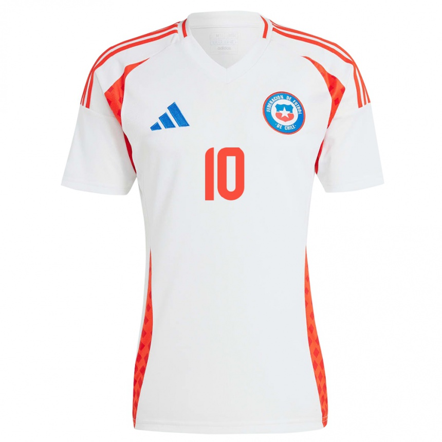 Niño Fútbol Camiseta Chile Yanara Aedo #10 Blanco 2ª Equipación 24-26 Argentina