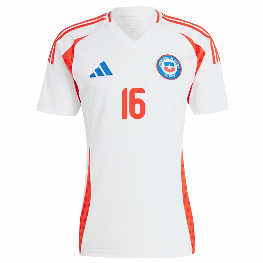 Niño Fútbol Camiseta Chile Vicente Ramírez #16 Blanco 2ª Equipación 24-26 Argentina