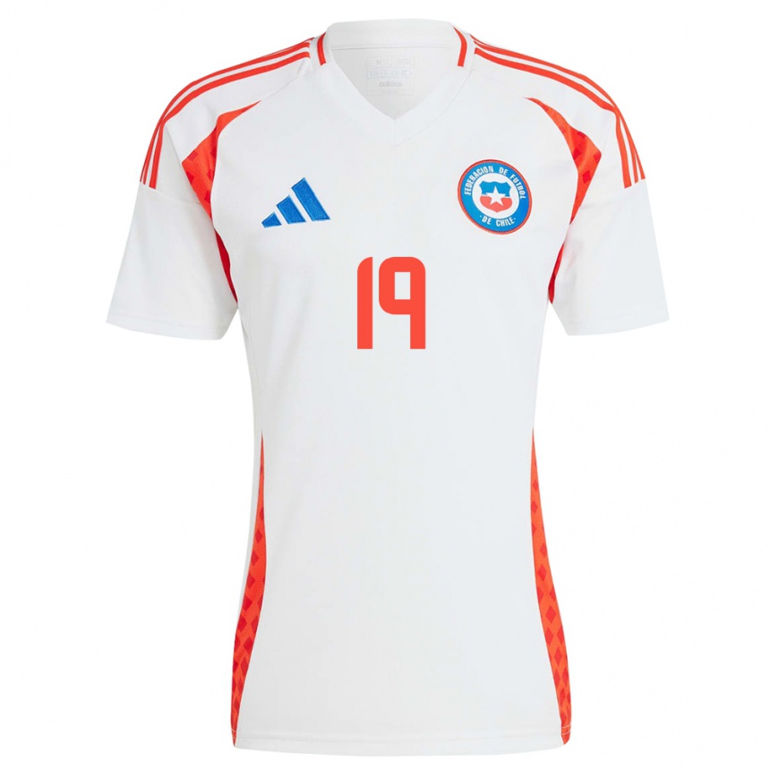 Niño Fútbol Camiseta Chile Catalina Figueroa #19 Blanco 2ª Equipación 24-26 Argentina