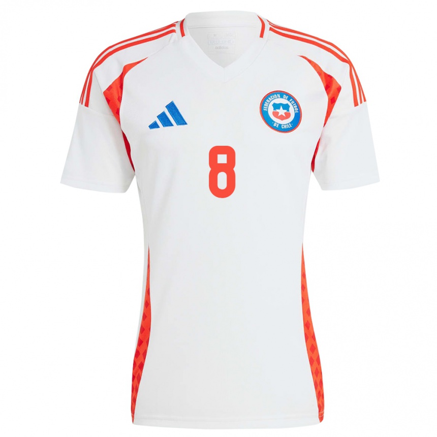 Niño Fútbol Camiseta Chile Darío Osorio #8 Blanco 2ª Equipación 24-26 Argentina