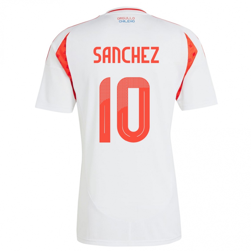 Niño Fútbol Camiseta Chile Alexis Sánchez #10 Blanco 2ª Equipación 24-26 Argentina