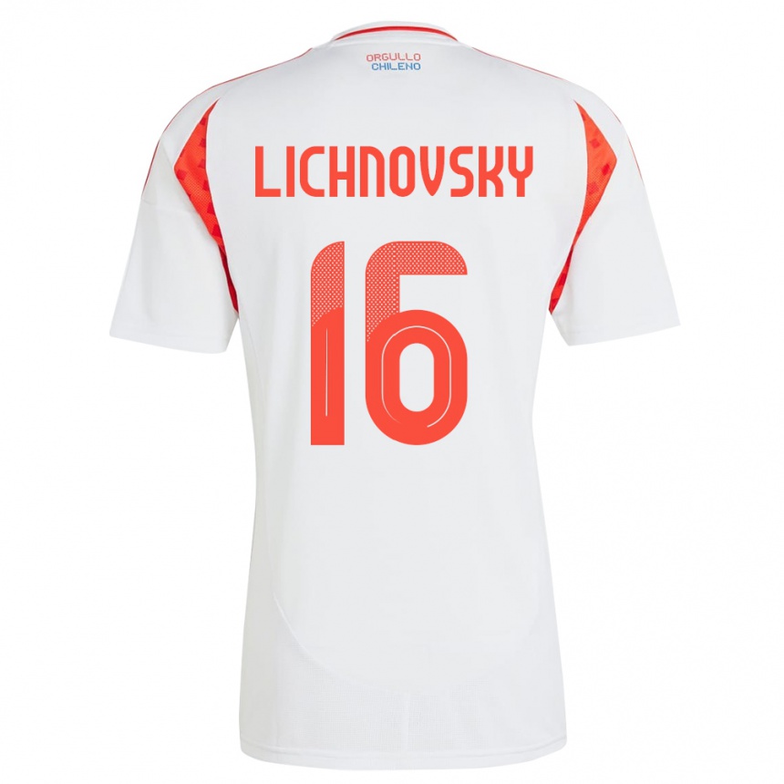 Niño Fútbol Camiseta Chile Igor Lichnovsky #16 Blanco 2ª Equipación 24-26 Argentina