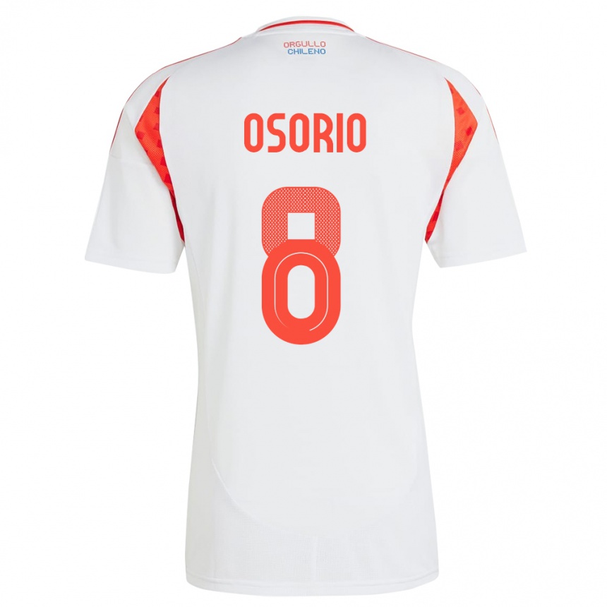 Niño Fútbol Camiseta Chile Darío Osorio #8 Blanco 2ª Equipación 24-26 Argentina