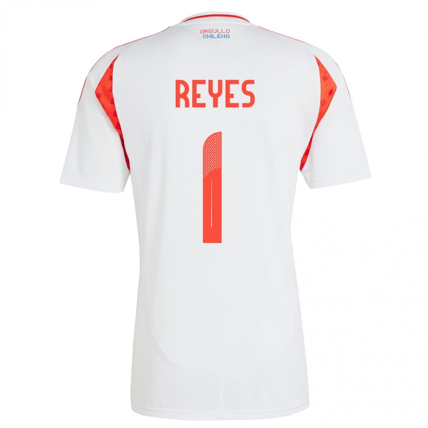 Niño Fútbol Camiseta Chile Vicente Reyes #1 Blanco 2ª Equipación 24-26 Argentina