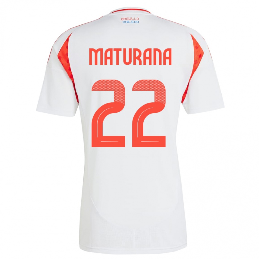 Niño Fútbol Camiseta Chile Martín Maturana #22 Blanco 2ª Equipación 24-26 Argentina