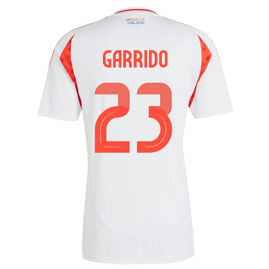 Niño Fútbol Camiseta Chile Pedro Garrido #23 Blanco 2ª Equipación 24-26 Argentina