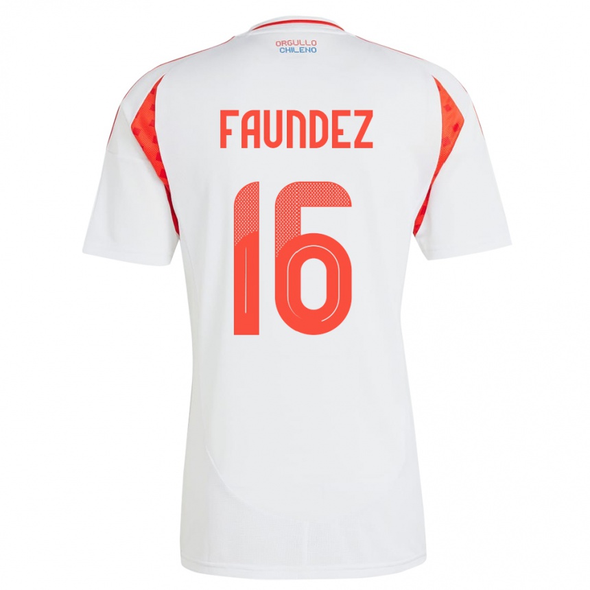 Niño Fútbol Camiseta Chile Felipe Faúndez #16 Blanco 2ª Equipación 24-26 Argentina