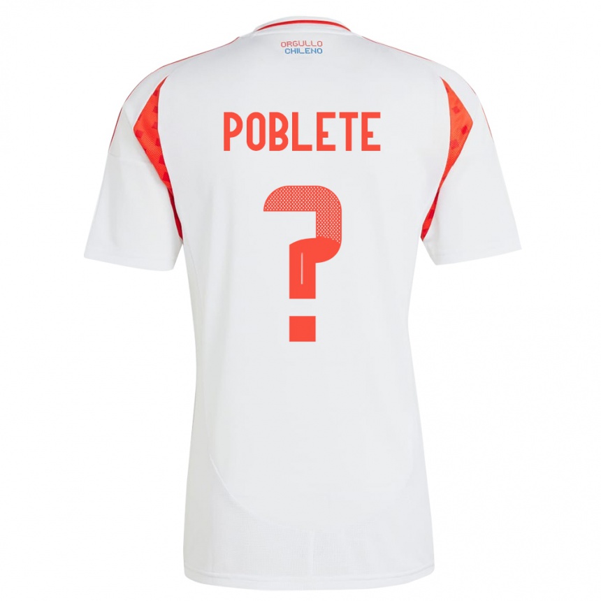 Niño Fútbol Camiseta Chile José Poblete #0 Blanco 2ª Equipación 24-26 Argentina