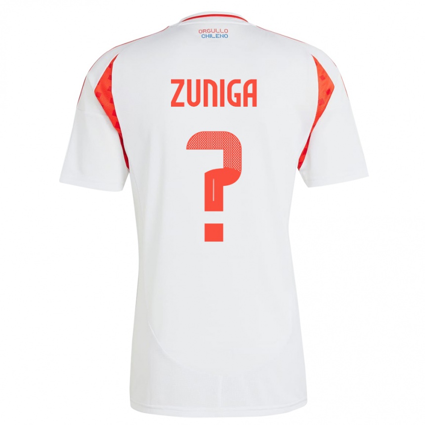 Niño Fútbol Camiseta Chile Máximo Zúñiga #0 Blanco 2ª Equipación 24-26 Argentina