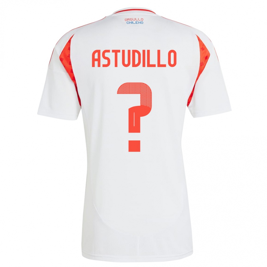 Niño Fútbol Camiseta Chile Jerall Astudillo #0 Blanco 2ª Equipación 24-26 Argentina