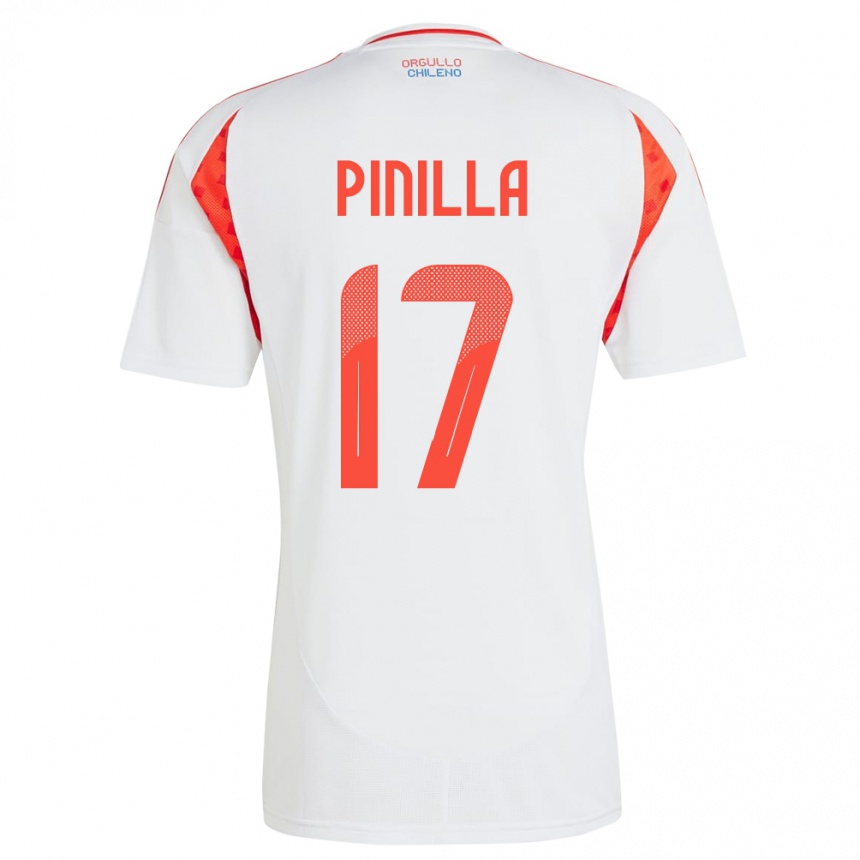 Niño Fútbol Camiseta Chile Fernanda Pinilla #17 Blanco 2ª Equipación 24-26 Argentina