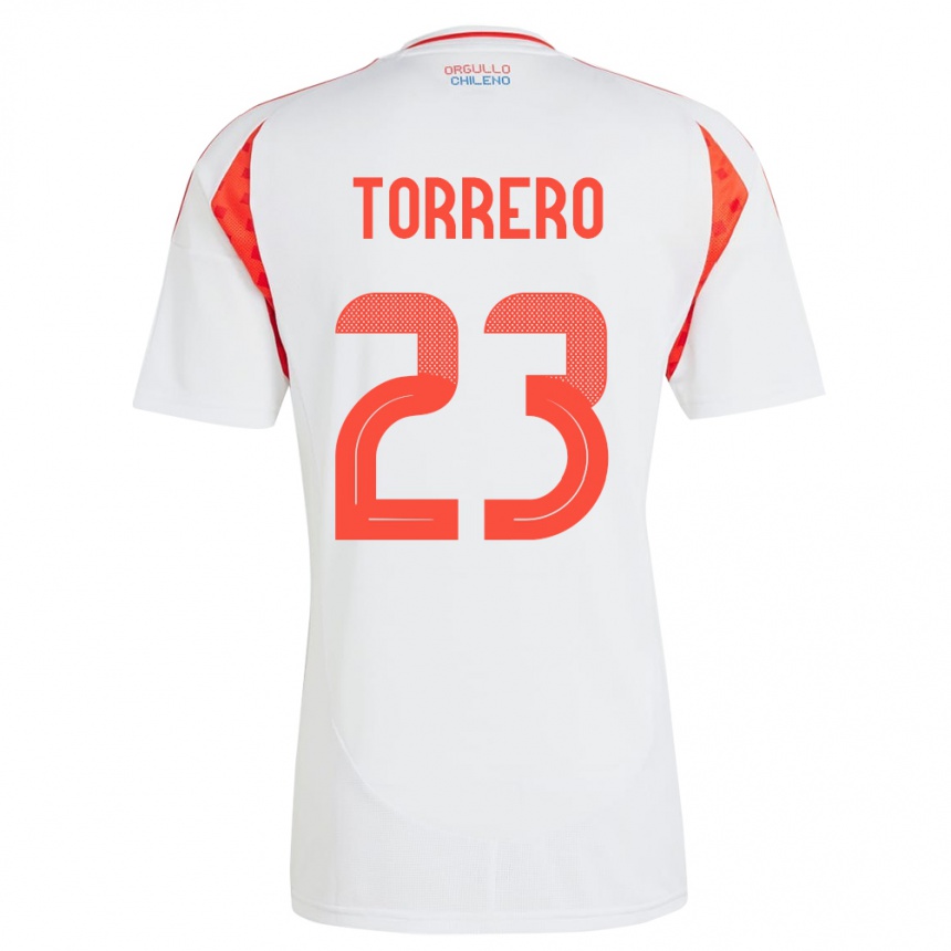 Niño Fútbol Camiseta Chile Ryann Torrero #23 Blanco 2ª Equipación 24-26 Argentina