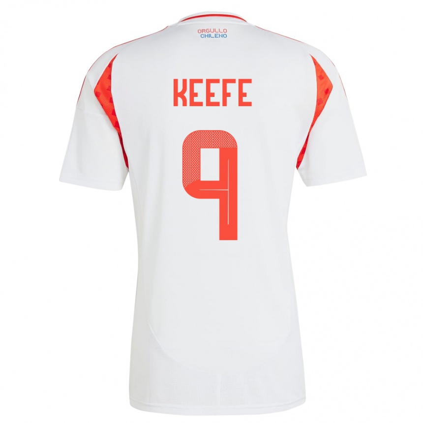 Niño Fútbol Camiseta Chile Sonya Keefe #9 Blanco 2ª Equipación 24-26 Argentina