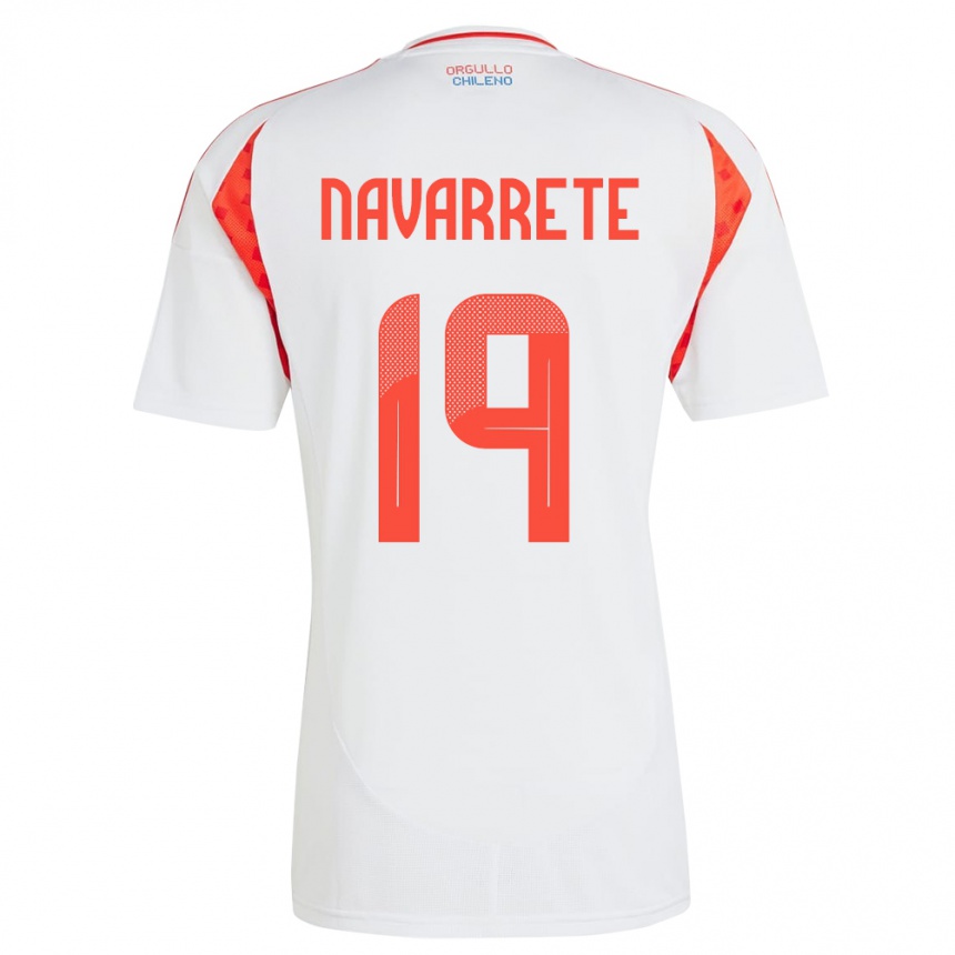 Niño Fútbol Camiseta Chile Valentina Navarrete #19 Blanco 2ª Equipación 24-26 Argentina