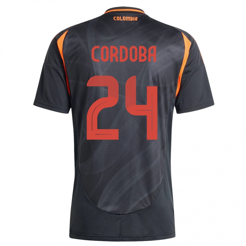 Niño Fútbol Camiseta Colombia Jhon Córdoba #24 Negro 2ª Equipación 24-26 Argentina