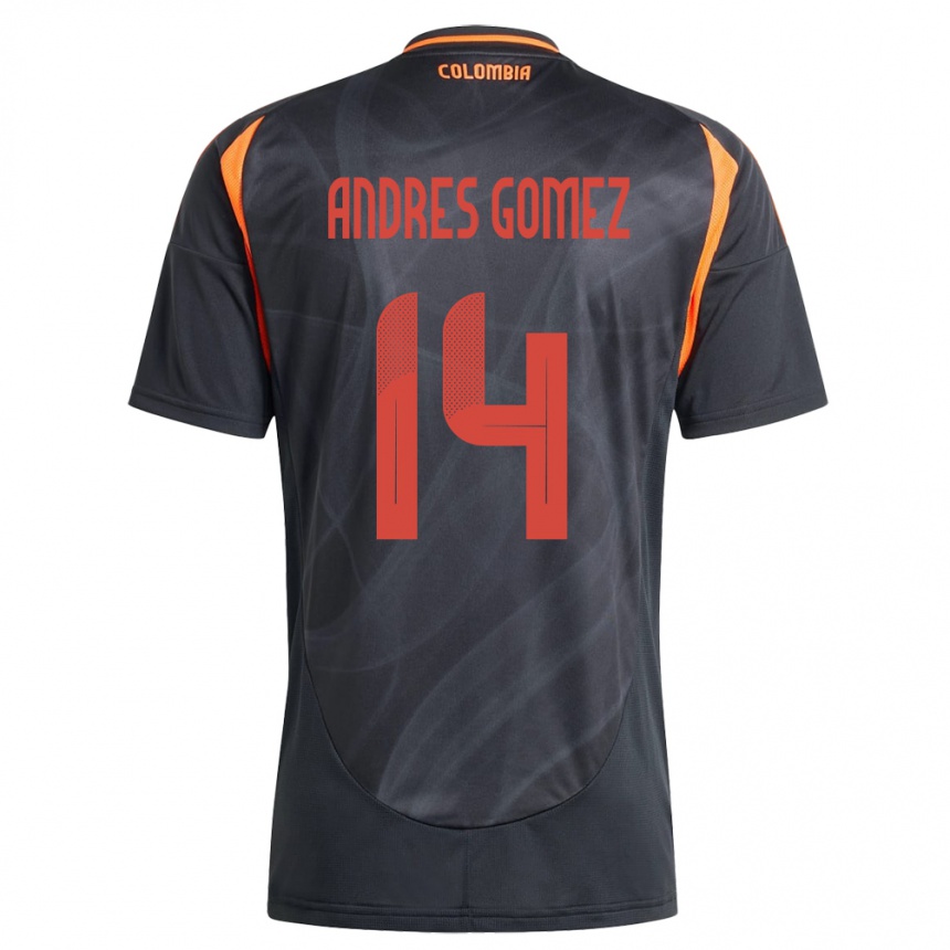 Niño Fútbol Camiseta Colombia Carlos Andrés Gómez #14 Negro 2ª Equipación 24-26 Argentina