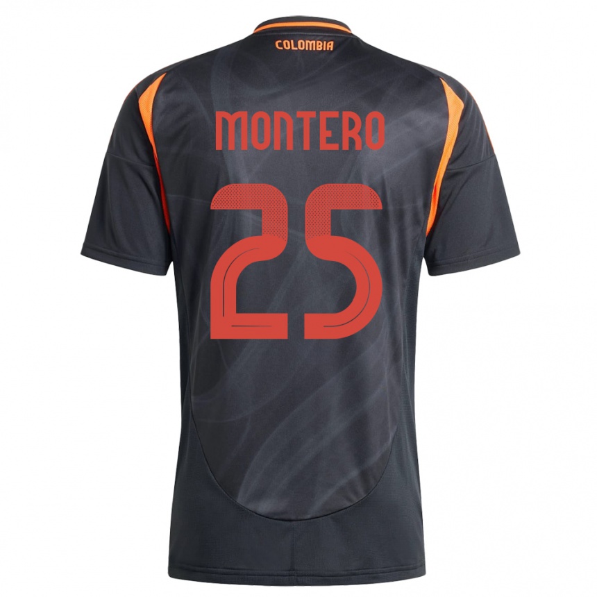 Niño Fútbol Camiseta Colombia Álvaro Montero #25 Negro 2ª Equipación 24-26 Argentina