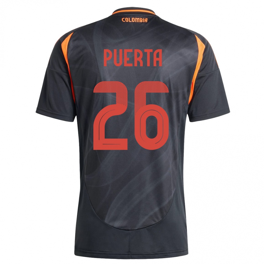 Niño Fútbol Camiseta Colombia Gustavo Puerta #26 Negro 2ª Equipación 24-26 Argentina