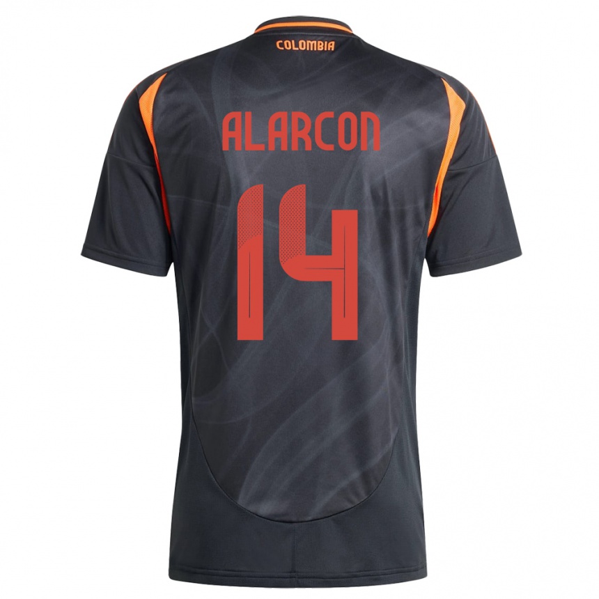 Niño Fútbol Camiseta Colombia Andrés Alarcón #14 Negro 2ª Equipación 24-26 Argentina