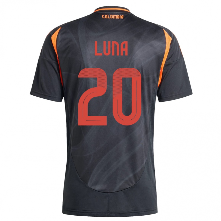 Niño Fútbol Camiseta Colombia Daniel Luna #20 Negro 2ª Equipación 24-26 Argentina