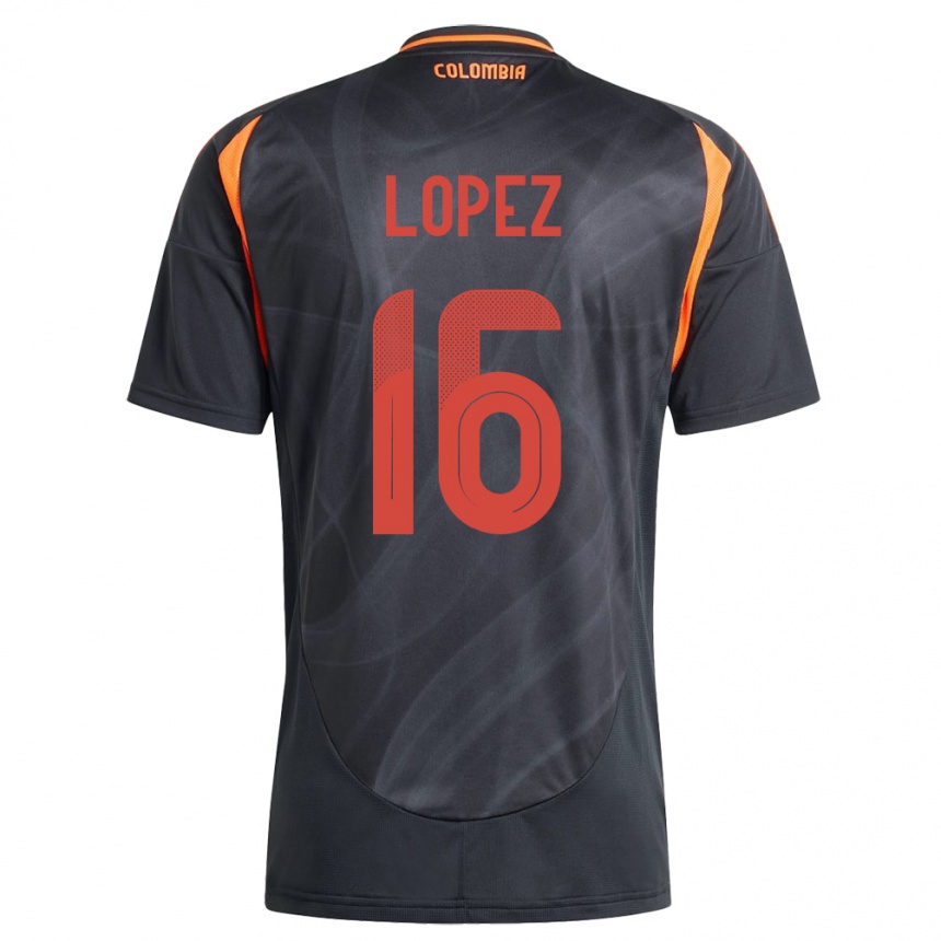 Niño Fútbol Camiseta Colombia William López #16 Negro 2ª Equipación 24-26 Argentina