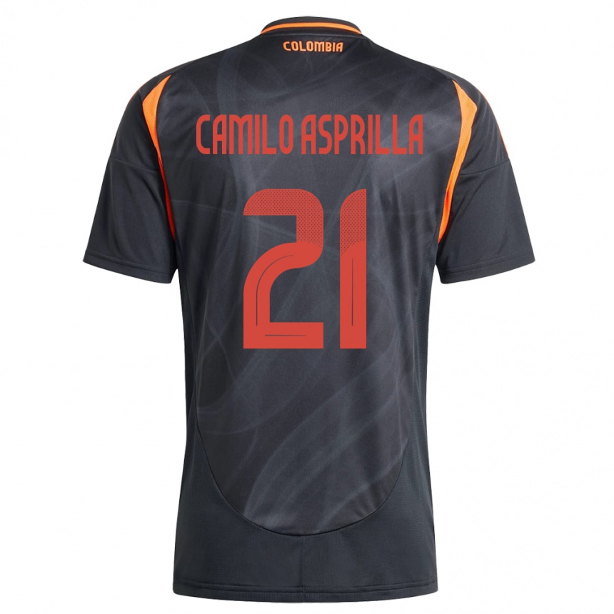 Niño Fútbol Camiseta Colombia Juan Camilo Asprilla #21 Negro 2ª Equipación 24-26 Argentina