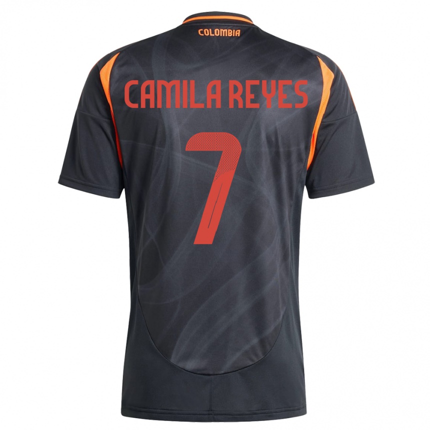 Niño Fútbol Camiseta Colombia María Camila Reyes #7 Negro 2ª Equipación 24-26 Argentina