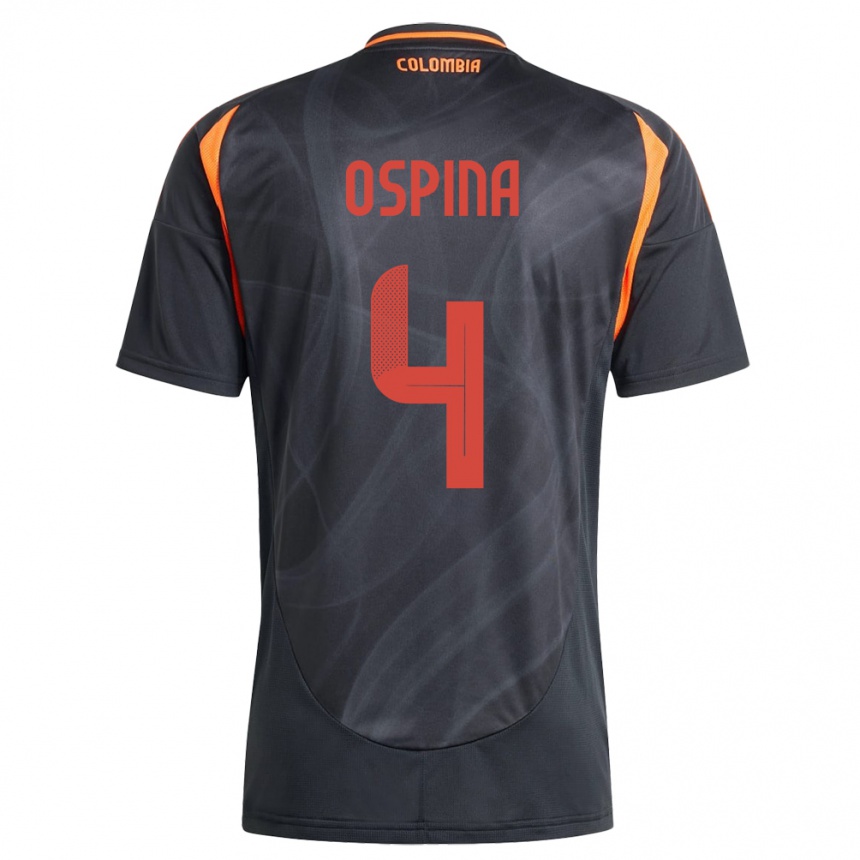 Niño Fútbol Camiseta Colombia Diana Ospina #4 Negro 2ª Equipación 24-26 Argentina