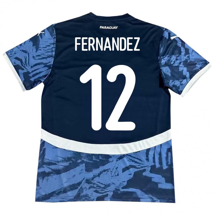 Niño Fútbol Camiseta Paraguay Gatito Fernández #12 Azul 2ª Equipación 24-26 Argentina