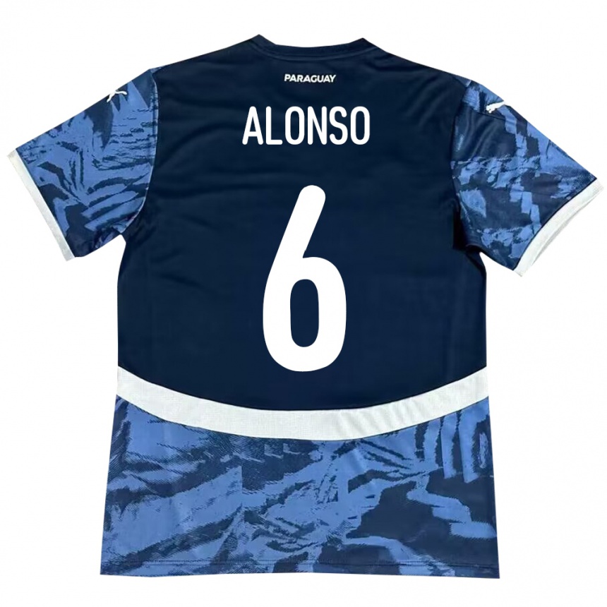 Niño Fútbol Camiseta Paraguay Júnior Alonso #6 Azul 2ª Equipación 24-26 Argentina