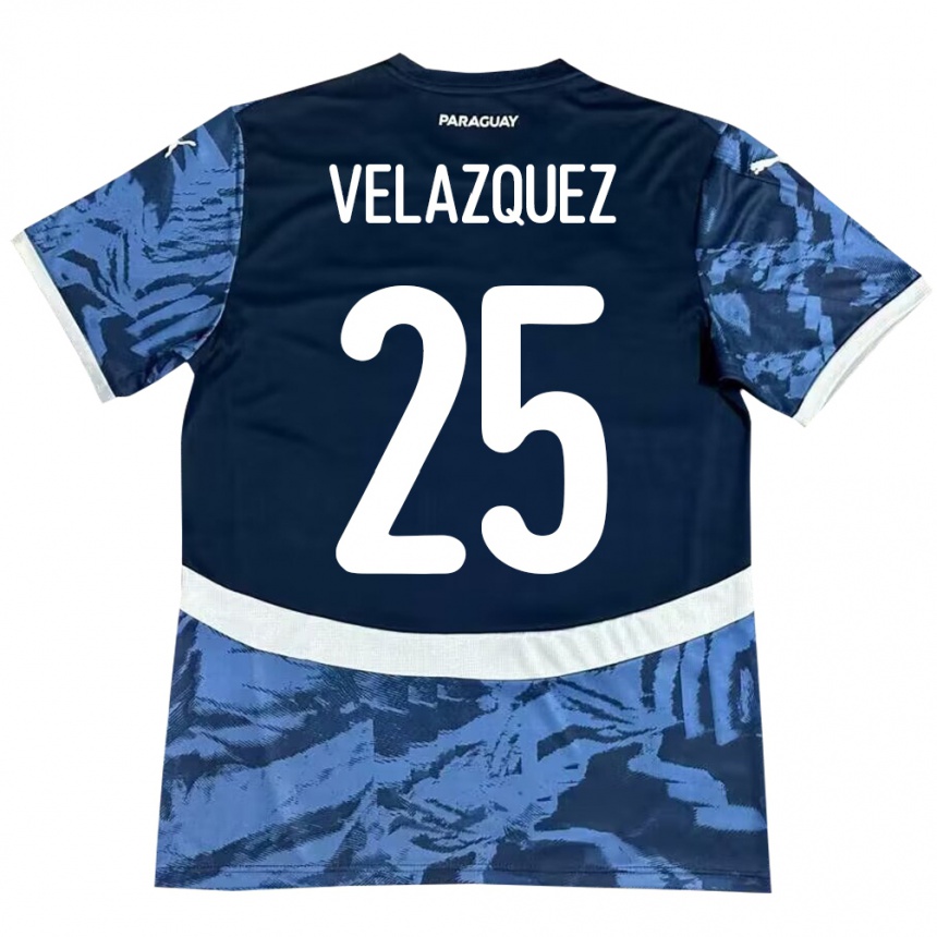 Niño Fútbol Camiseta Paraguay Gustavo Velázquez #25 Azul 2ª Equipación 24-26 Argentina