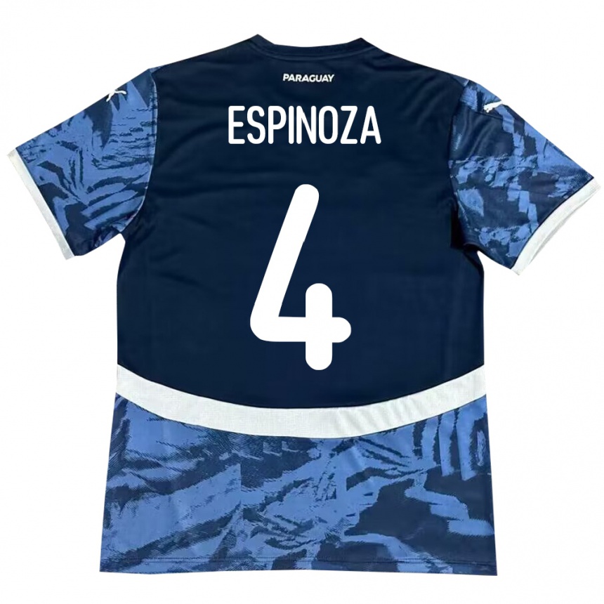 Niño Fútbol Camiseta Paraguay Matías Espinoza #4 Azul 2ª Equipación 24-26 Argentina