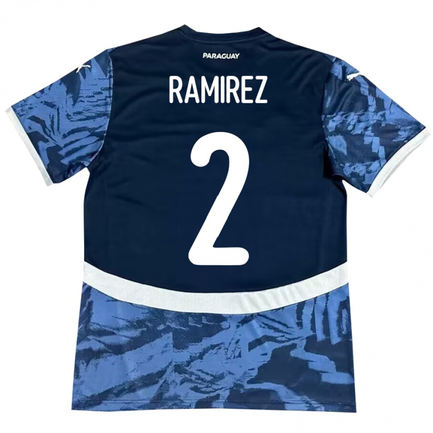 Niño Fútbol Camiseta Paraguay Iván Ramírez #2 Azul 2ª Equipación 24-26 Argentina