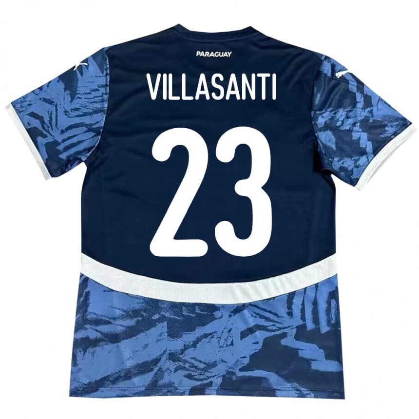 Niño Fútbol Camiseta Paraguay Mathías Villasanti #23 Azul 2ª Equipación 24-26 Argentina