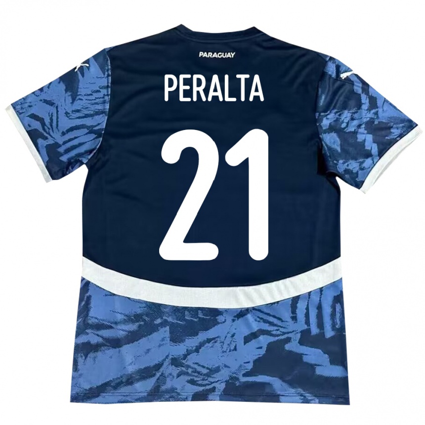 Niño Fútbol Camiseta Paraguay Fabrizio Peralta #21 Azul 2ª Equipación 24-26 Argentina