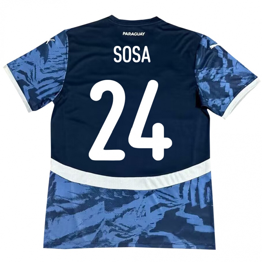 Niño Fútbol Camiseta Paraguay Ramón Sosa #24 Azul 2ª Equipación 24-26 Argentina