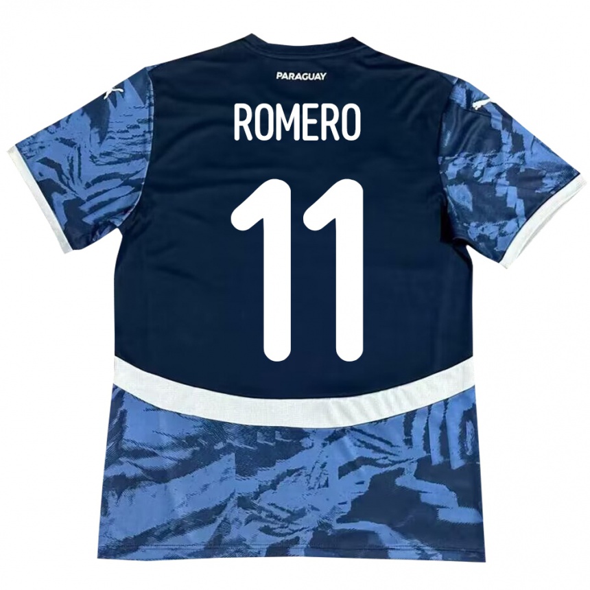 Niño Fútbol Camiseta Paraguay Ángel Romero #11 Azul 2ª Equipación 24-26 Argentina