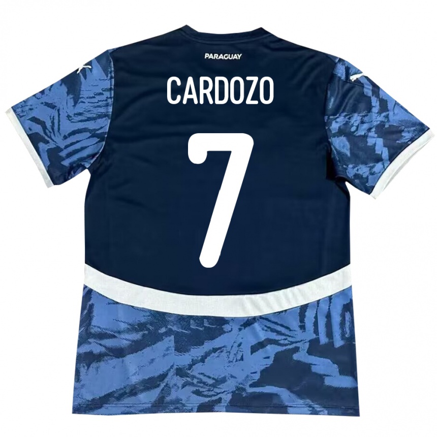 Niño Fútbol Camiseta Paraguay Fernando Cardozo #7 Azul 2ª Equipación 24-26 Argentina