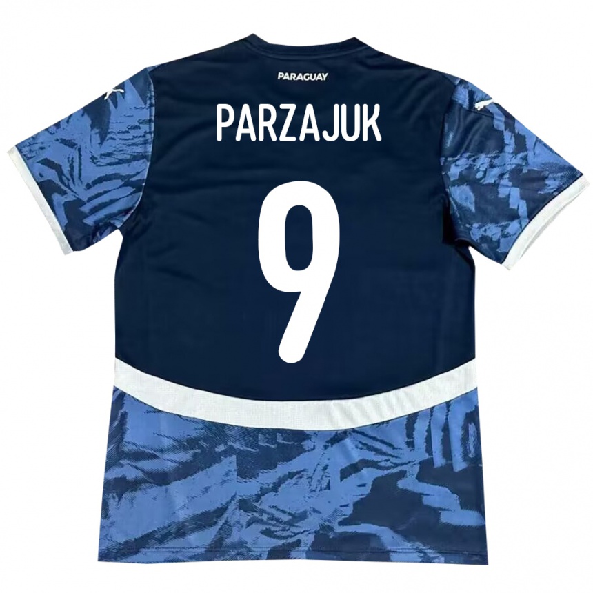 Niño Fútbol Camiseta Paraguay Kevin Parzajuk #9 Azul 2ª Equipación 24-26 Argentina