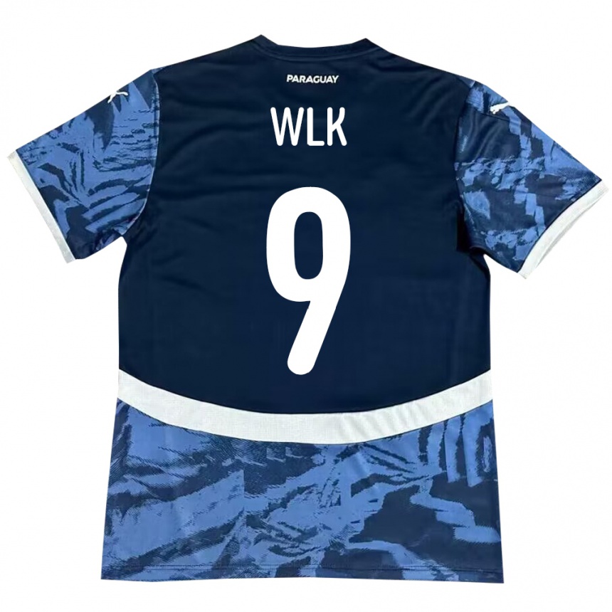 Niño Fútbol Camiseta Paraguay Allan Wlk #9 Azul 2ª Equipación 24-26 Argentina