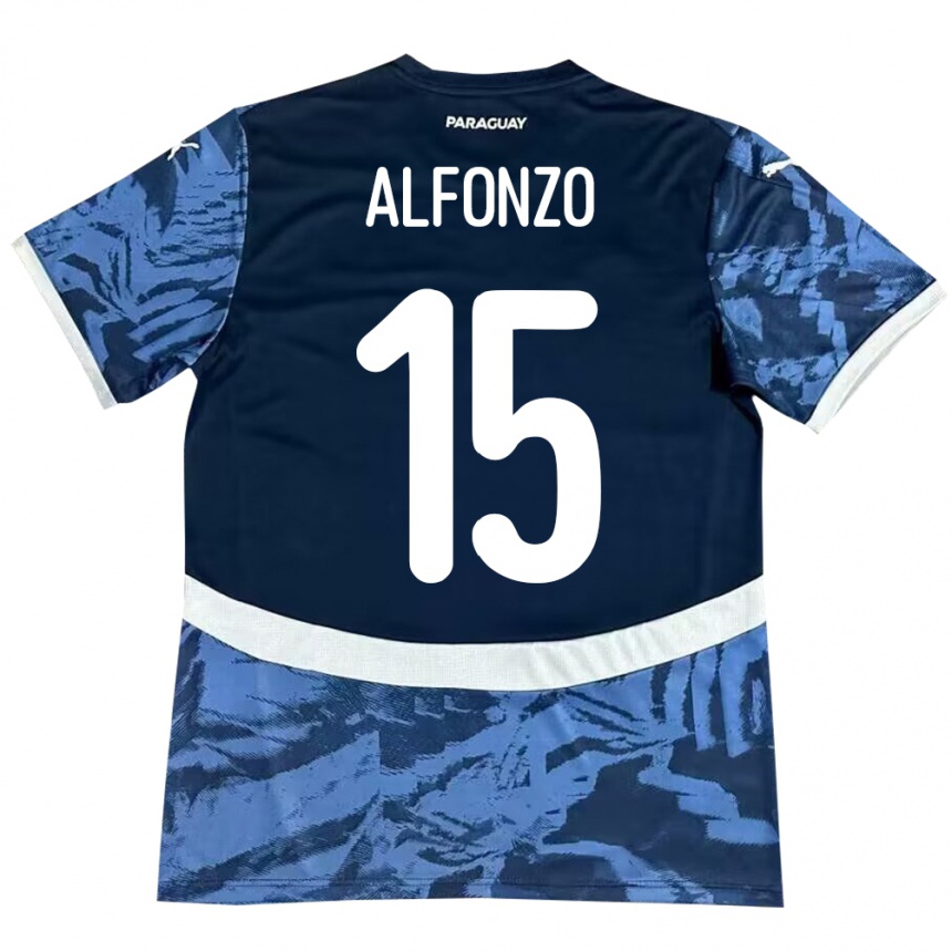 Niño Fútbol Camiseta Paraguay Axel Alfonzo #15 Azul 2ª Equipación 24-26 Argentina