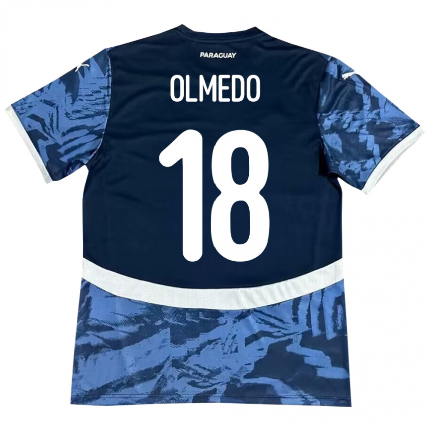 Niño Fútbol Camiseta Paraguay Cesar Olmedo #18 Azul 2ª Equipación 24-26 Argentina