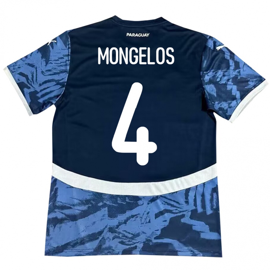 Niño Fútbol Camiseta Paraguay Rolando Mongelós #4 Azul 2ª Equipación 24-26 Argentina