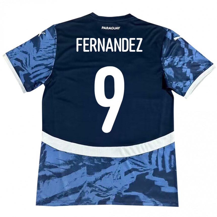 Niño Fútbol Camiseta Paraguay David Fernández #9 Azul 2ª Equipación 24-26 Argentina