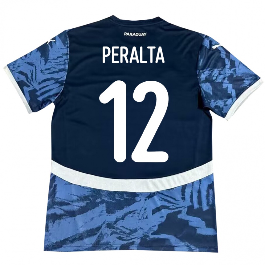 Niño Fútbol Camiseta Paraguay Jesús Peralta #12 Azul 2ª Equipación 24-26 Argentina