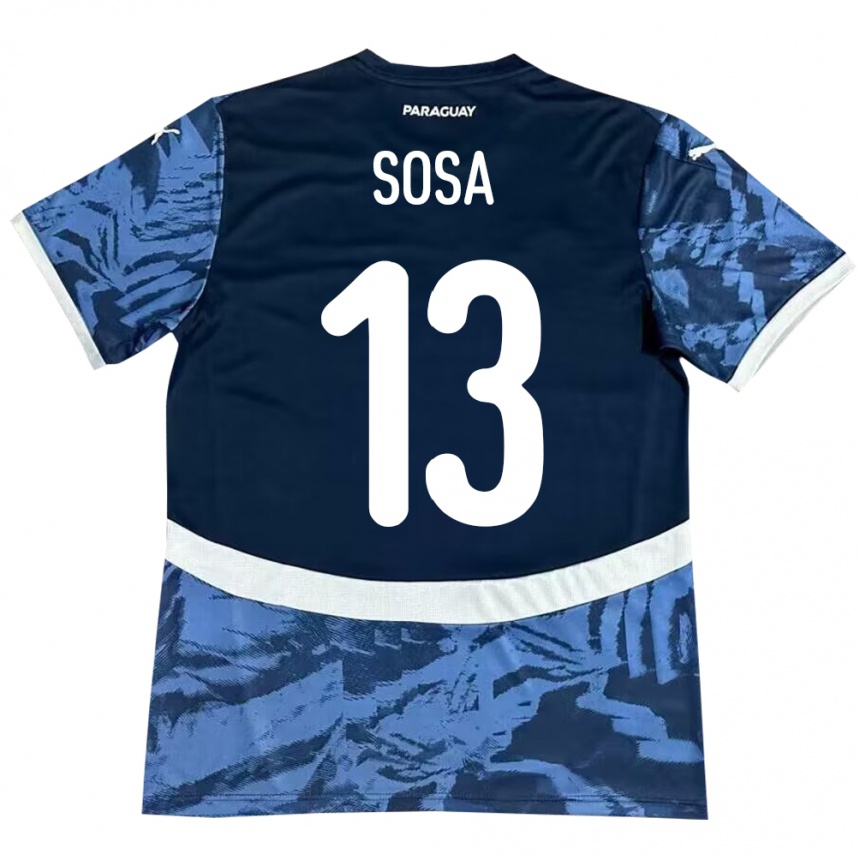 Niño Fútbol Camiseta Paraguay Alex Sosa #13 Azul 2ª Equipación 24-26 Argentina