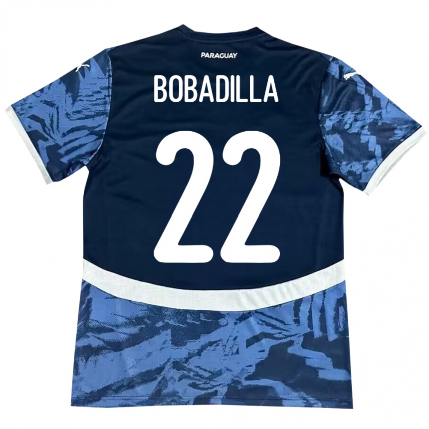 Niño Fútbol Camiseta Paraguay Dylan Bobadilla #22 Azul 2ª Equipación 24-26 Argentina