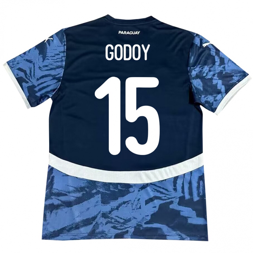 Niño Fútbol Camiseta Paraguay Fanny Godoy #15 Azul 2ª Equipación 24-26 Argentina