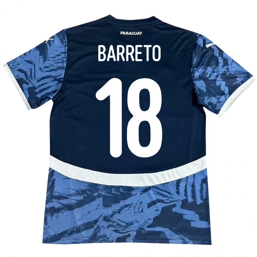 Niño Fútbol Camiseta Paraguay Liz Barreto #18 Azul 2ª Equipación 24-26 Argentina